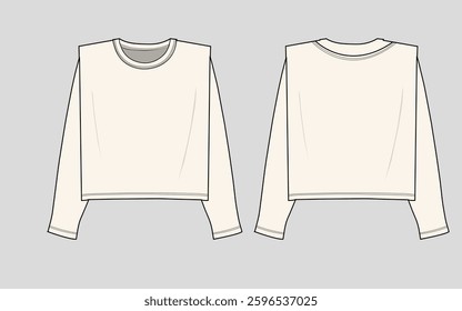 Womens sweatshirt flat sketch vector file