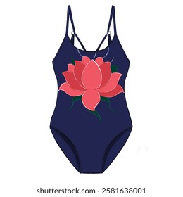 women's swimsuit design, lotus flower, fashion and more