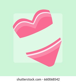 Women's swimsuit, flat style vector illustration.