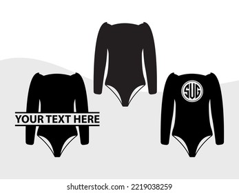 Womens Swimsuit Monogram Printable Vector Illustration