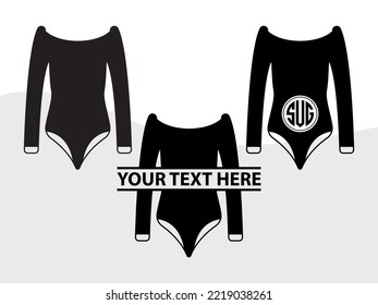 Womens Swimsuit Monogram Printable Vector Illustration