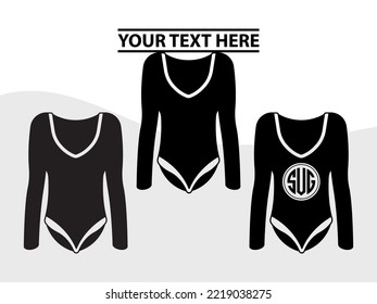 Ilustración de vectores imprimibles monograma para mujeres Swimsuit