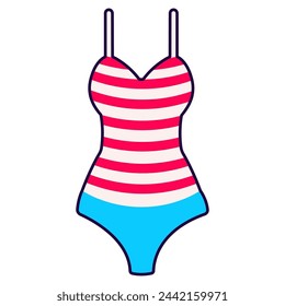 Bañador de mujer. Ilustración vectorial en estilo plano.
