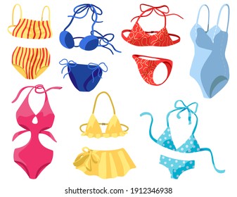 Illustration Isolated Set Bikini Bra On Stock Vector (Royalty Free ...