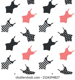 Women's swimsuits. Pattern seamless on the white background. Vector