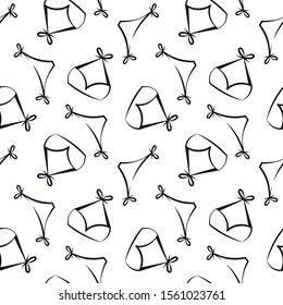 Women's swimsuits. Pattern seamless on the white background. Vector