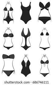 Women's swimsuits set vector illustration eps 10