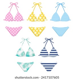 Women's swimwear set vector illustration