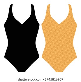 Women's swimwear vector icon set. stylish beachwear bathing suit design element