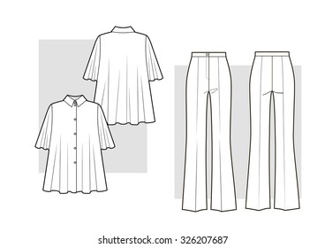 Women's tailoring sketches 