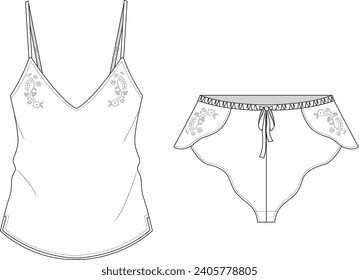 Women's Tank Top and Bottom Set Victor file.