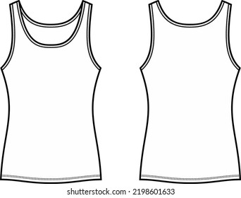 Womens Tank Top Front Back Vector Stock Vector (Royalty Free ...