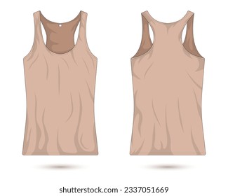 Womens tank top sleeveless shirt front and back view