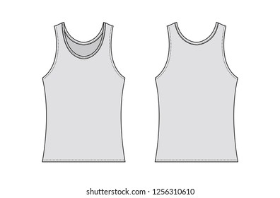 women's tank top template illustration / gray