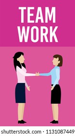 womens teamwork cartoon