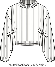 Jersey de tirantes para mujer. Ilustración técnica de la moda. Delantero, color blanco. Modelo CAD para mujer.