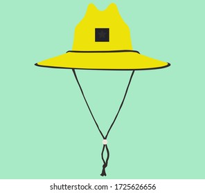 Womens Tomboy Yellow Hat on a Blue Background