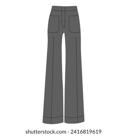 women's trousers in flat style, vector