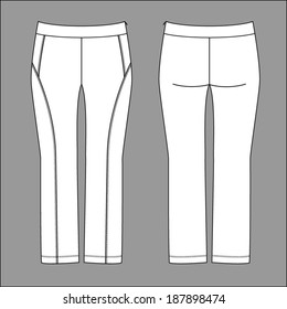 Women's trousers. Front and back views