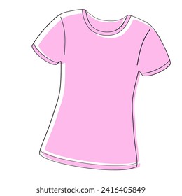 women's T-shirt color vector illustration	
