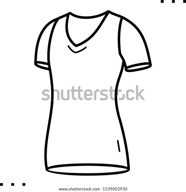 Womens Tshirt Line Art Icon Black Stock Vector Royalty Free