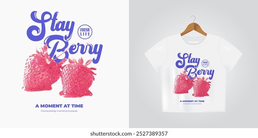 Women's t-shirt mockup with print