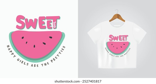 Women's t-shirt mockup with print