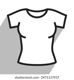 women's t-shirt simple icon, vector illustration 