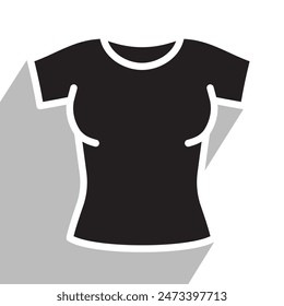 women's t-shirt simple icon, vector illustration 