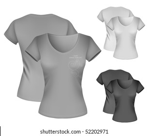 Women's t-shirt template. More clothing designs in my portfolio.