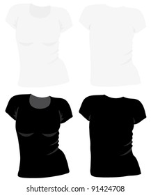 women's t-shirt template, vector