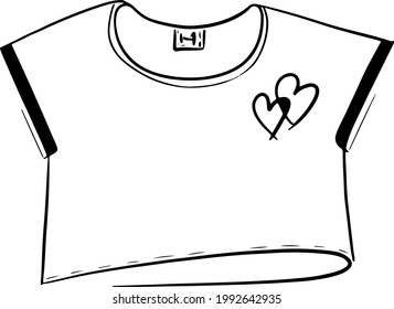 Womens Tshirt Top Heart Print Line Stock Vector (Royalty Free ...