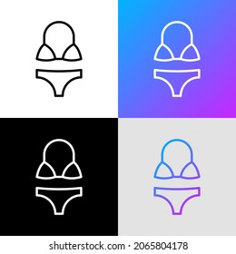 Women's underwear, bikini thin line icon. Modern vector illustration.
