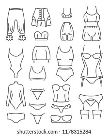 Womens Underwear Evolution Thin Line Design Stock Vector (Royalty Free ...