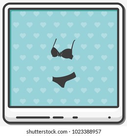 Women's underwear flat vector icon.