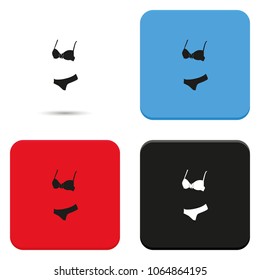 Women's underwear flat vector icon.