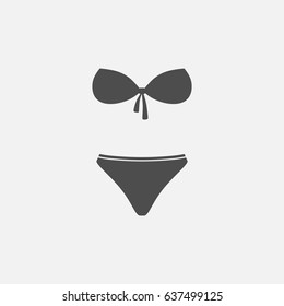 Women's underwear simple icon. Swimsuit. Monochrome illustration.