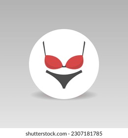 Women's underwear vector round icon fashion women lingerie