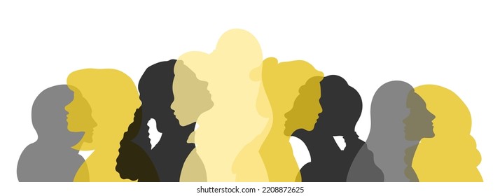 Women's unity month concept. Women's holiday on the eighth of March banner. March 8. Racial equality and anti-racism. International Women day. Vector flat illustration.