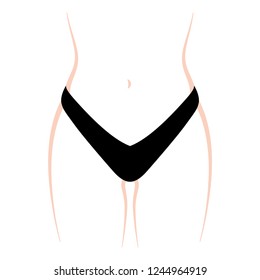Women's vector torso with black panties