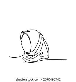 women's veiled continuous line flat outline vector design