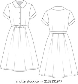 Womens Vintage Style Dress Collar Fashion Stock Vector (Royalty Free ...