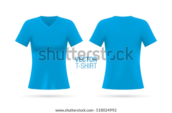 Download Womens Vneck Tshirt Vector Template Short Stock Vector ...