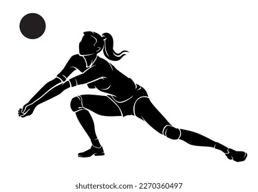 Women's Volleyball Sport, Squat Silhouette