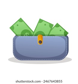 women's wallet with a lot of money