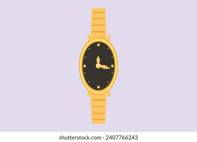 Women's watch concept. Colored flat vector illustration isolated.