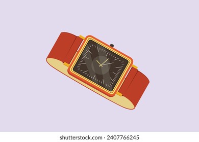 Women's watch concept. Colored flat vector illustration isolated.