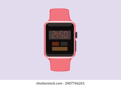 Concepto de reloj de mujeres. Ilustración vectorial plana de color aislada.