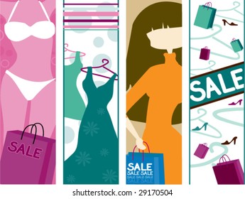 Womens Wear Sale Vertical Banners - Vector