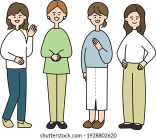 Women's whole body illustration set
